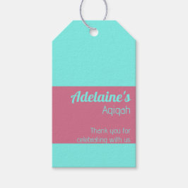 Etiqueta Para Presente Placa Sólida Cor Rosa Teal, Chá de fraldas Aqiqah