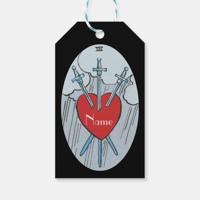 Etiqueta Para Presente Placa Tarot 3 Espadas Troço_Trova (Verso)