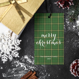 Etiqueta Para Presente Plaid Clássico Feliz Natal Festivo -