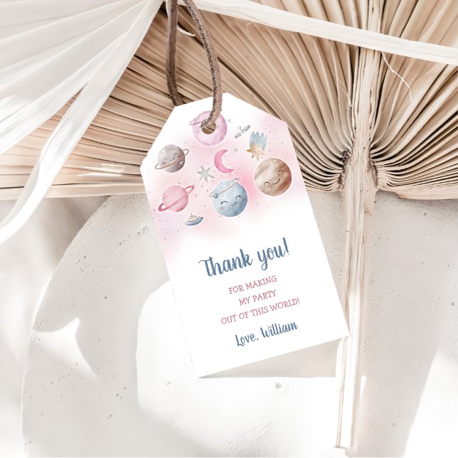 Etiqueta Para Presente Planetas Externos Navio de Foguete Obrigado (Criador carregado)