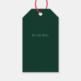Etiqueta Para Presente Plano Elegante Verde Escuro Casual Próprio Nome