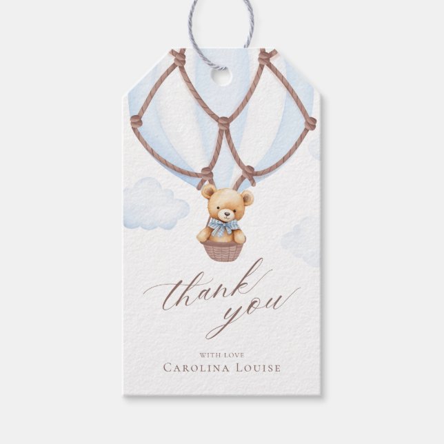 Etiqueta Para Presente Podemos Esperar! Hot Air Baloon Obrigado (Frente)