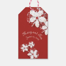 Etiqueta Para Presente poesia de flor de cerejeira vermelha branca elegan