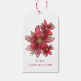 Etiqueta Para Presente Poinsettias de Natal Rústico