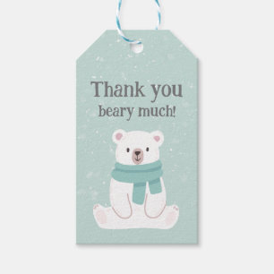 Etiqueta Para Presente Polar Bear Winter Onederland Obrigado