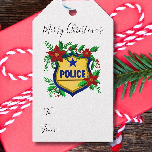 Etiqueta Para Presente Police Merry Christmas To, From  (Criador carregado)