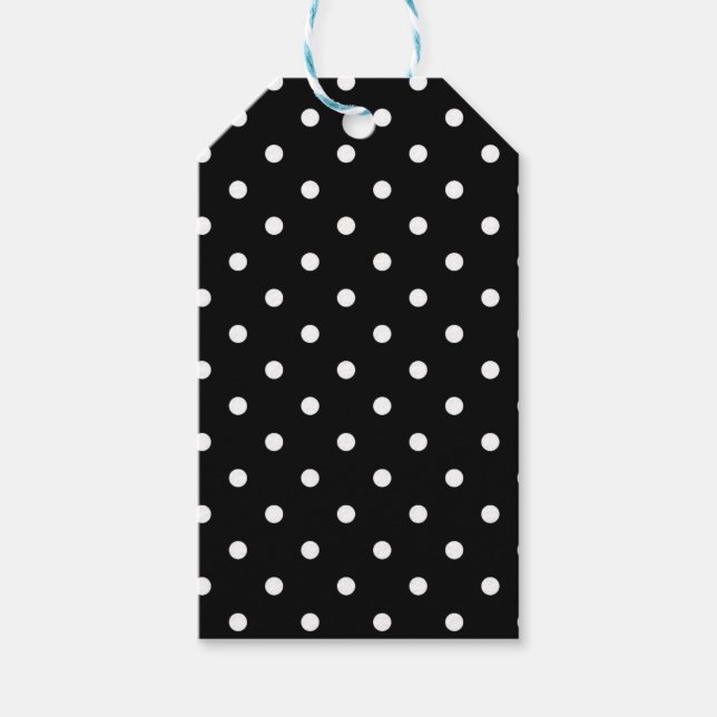 Etiqueta Para Presente Polkadots preto e branco clássicos (Frente)