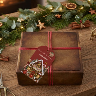 Etiqueta Para Presente Pólo Norte Vermelho Post Nome Personalizado Natal