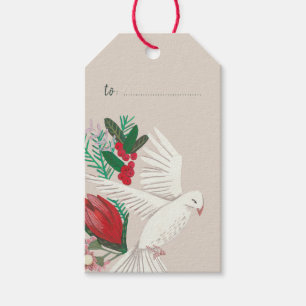 Etiqueta Para Presente Pombas Paz na Terra Natal