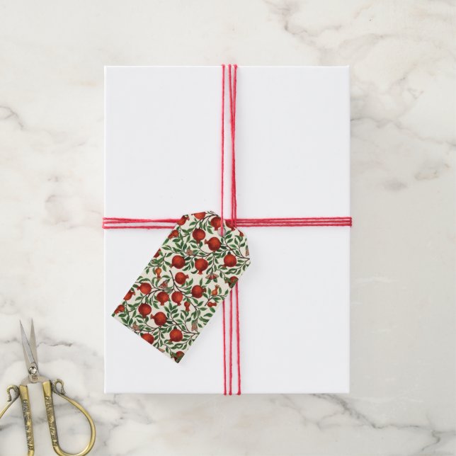 Etiqueta Para Presente Pomegranatos e Bella Moths em branco (Com cordão)