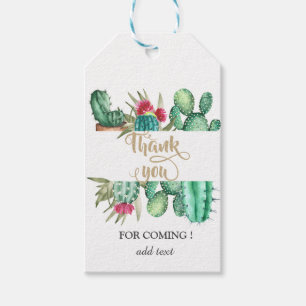 Etiqueta Para Presente Pontos de Bolinhas de Cactus em Aquarela