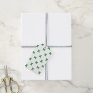 Etiqueta Para Presente Pontos de cruz verdes sobre o branco