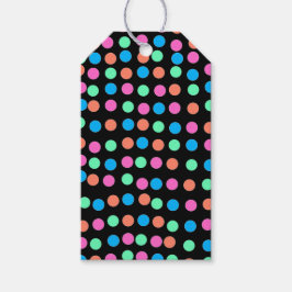 Etiqueta Para Presente Pontos de Pastel primavera em Preto