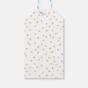 Etiqueta Para Presente Pontos modernos elegantes dos confetes do ouro