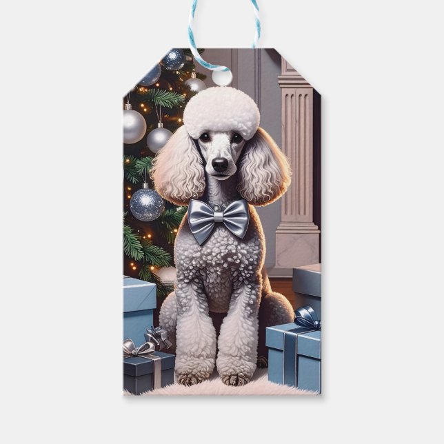Etiqueta Para Presente Poodle Christmas (Frente)