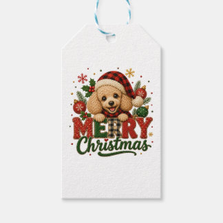 Etiqueta Para Presente Poodle Fofo Feliz Natal