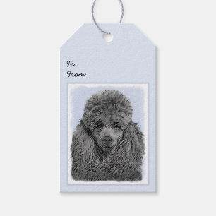 Etiqueta Para Presente Poodle Painting Miniature Toy Black