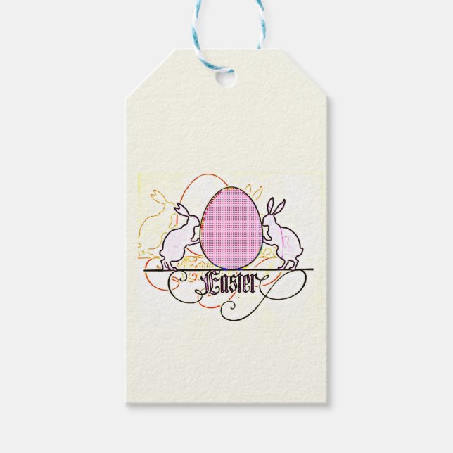 Etiqueta Para Presente Pop Art Bunny Silhouttes (Frente)