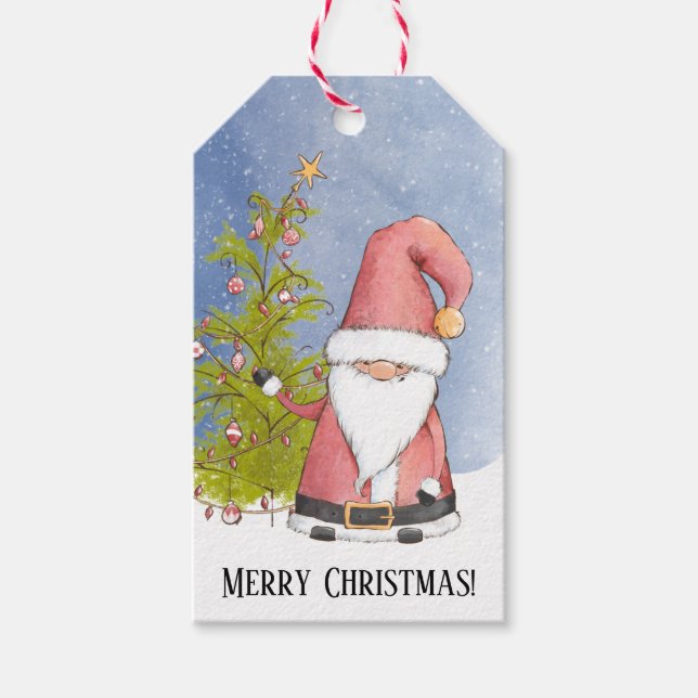 Etiqueta Para Presente Pop de Natal do Papai Noel (Frente)