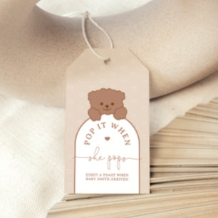 Etiqueta Para Presente Pop de Urso Minimalista Quando Pop Favor Do Chá