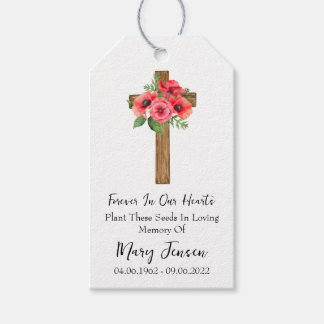 Etiqueta Para Presente Poppy Cross Memorial Funeral Seed Packet 
