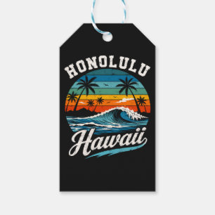Etiqueta Para Presente Pôr do sol de surf em Honolulu Havaí