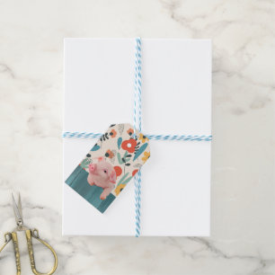 Etiqueta Para Presente Porco de Bebê Amigável   Bebê-Cujo