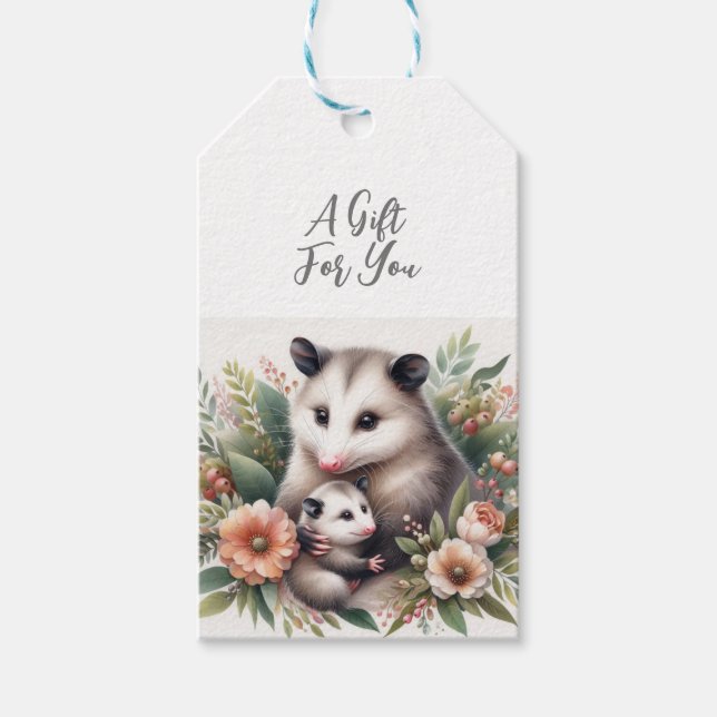 Etiqueta Para Presente Possum Animal Selvagem (Frente)