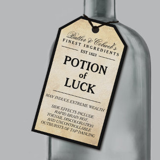 Etiqueta Para Presente Potion of luck Halloween apothecary tag