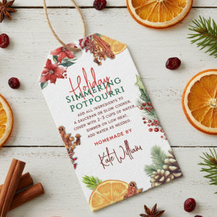 Etiqueta Para Presente Potpourri de fervura em fogão aquarela para as fes