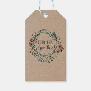 Etiqueta Para Presente Praça de Artesanato Floral de Fia de Vintagem do P