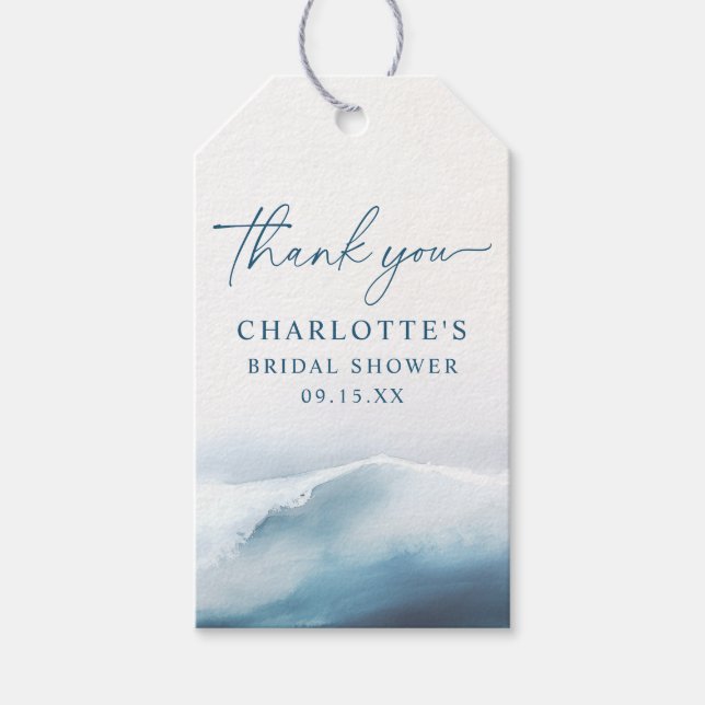 Etiqueta Para Presente Praia do Oceano Obrigado  (Frente)