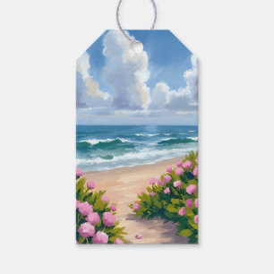 Etiqueta Para Presente Praia em Flor Hortênsia Rosa Costa Oceânica Cost