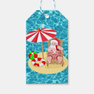 Etiqueta Para Presente praia Papai Noel do xmas