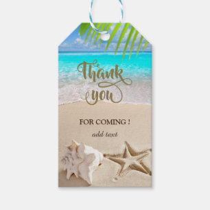 Etiqueta Para Presente Praia Tropical, Estrela do Mar, Concha do Mar Obri