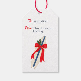 Etiqueta Para Presente Prancha de Surf Natal Hamptons