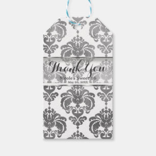 Etiqueta Para Presente Prata e Branco Favor de Evento de Casamento Vintag