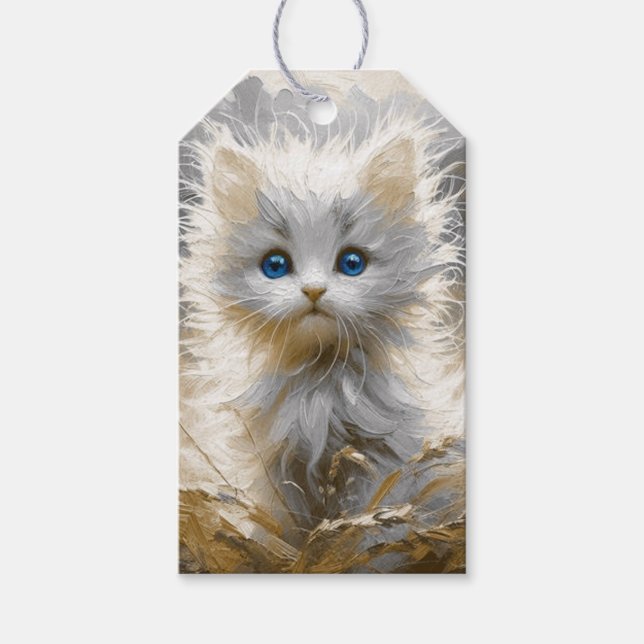 Etiqueta Para Presente Precioso White Kitten (Frente)