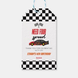 Etiqueta Para Presente Precisa de quatro velocidades Red Race Car 4ª fest