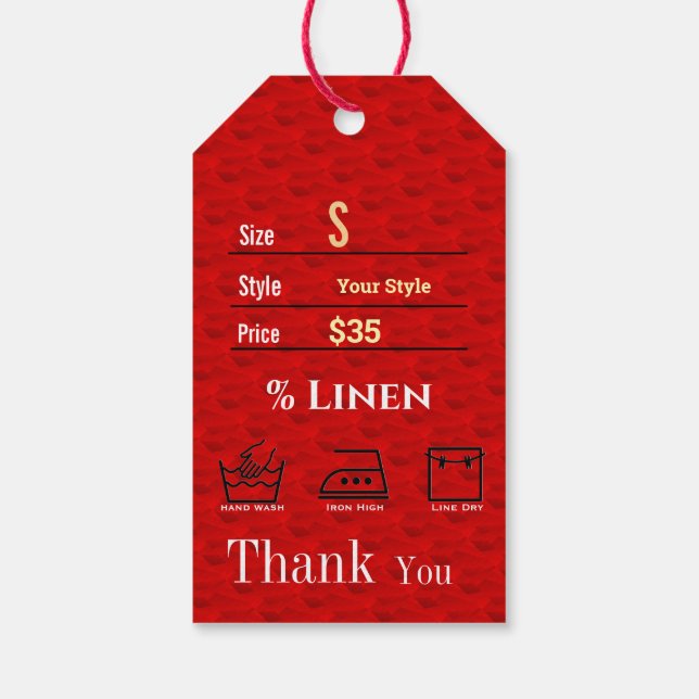 Etiqueta Para Presente Preço Vermelho  (Verso)