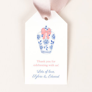 Etiqueta Para Presente Preppy Pink Arco Ginger Jar Baby Girl Favor do Chá