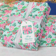 Preppy Pink e Green Christmas presente