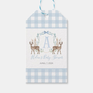 Etiqueta Para Presente Preppy Southern Blue Deer Chá de fraldas
