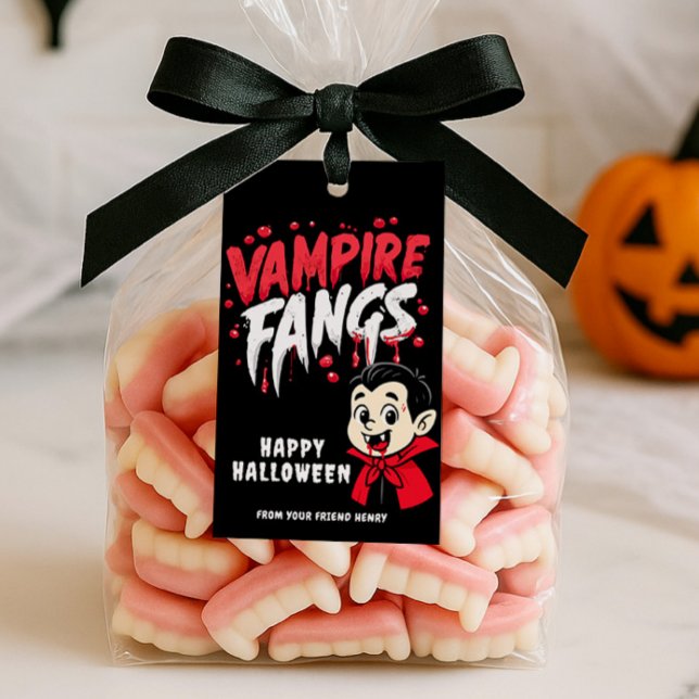 Etiqueta Para Presente Presas de Vampiro de Halloween (Criador carregado)