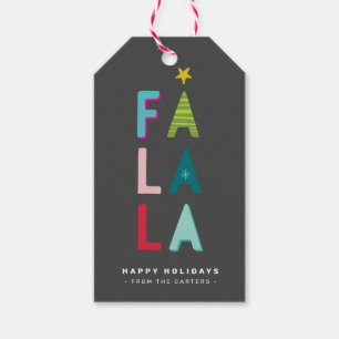 Etiqueta Para Presente PRESENÇA DE NATAL FA LA LA presente ousado brilhan