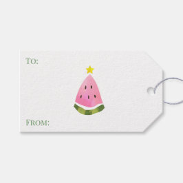 Etiqueta Para Presente Presente Árvore de Natal de Melancia de Verão