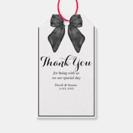 Etiqueta Para Presente Presente Clássico de Casamento Preto e Branco do A