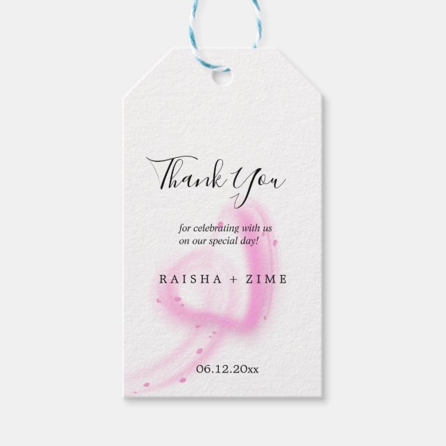 Etiqueta Para Presente Presente de Agradecimento Editável Elegante Branco (Frente)