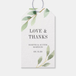 Etiqueta Para Presente Presente de Casamento Botânico de Folhagem Verde