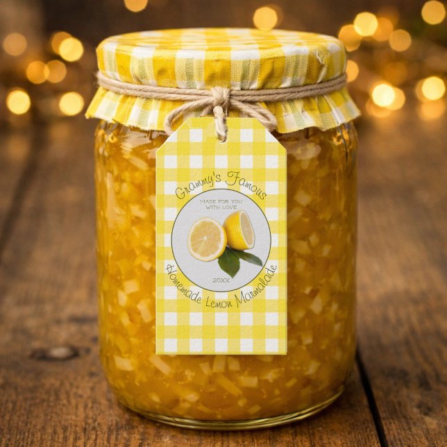 Etiqueta Para Presente Presente de Marmelada de Limão Personalizada Gingh (Make your gifts special!)